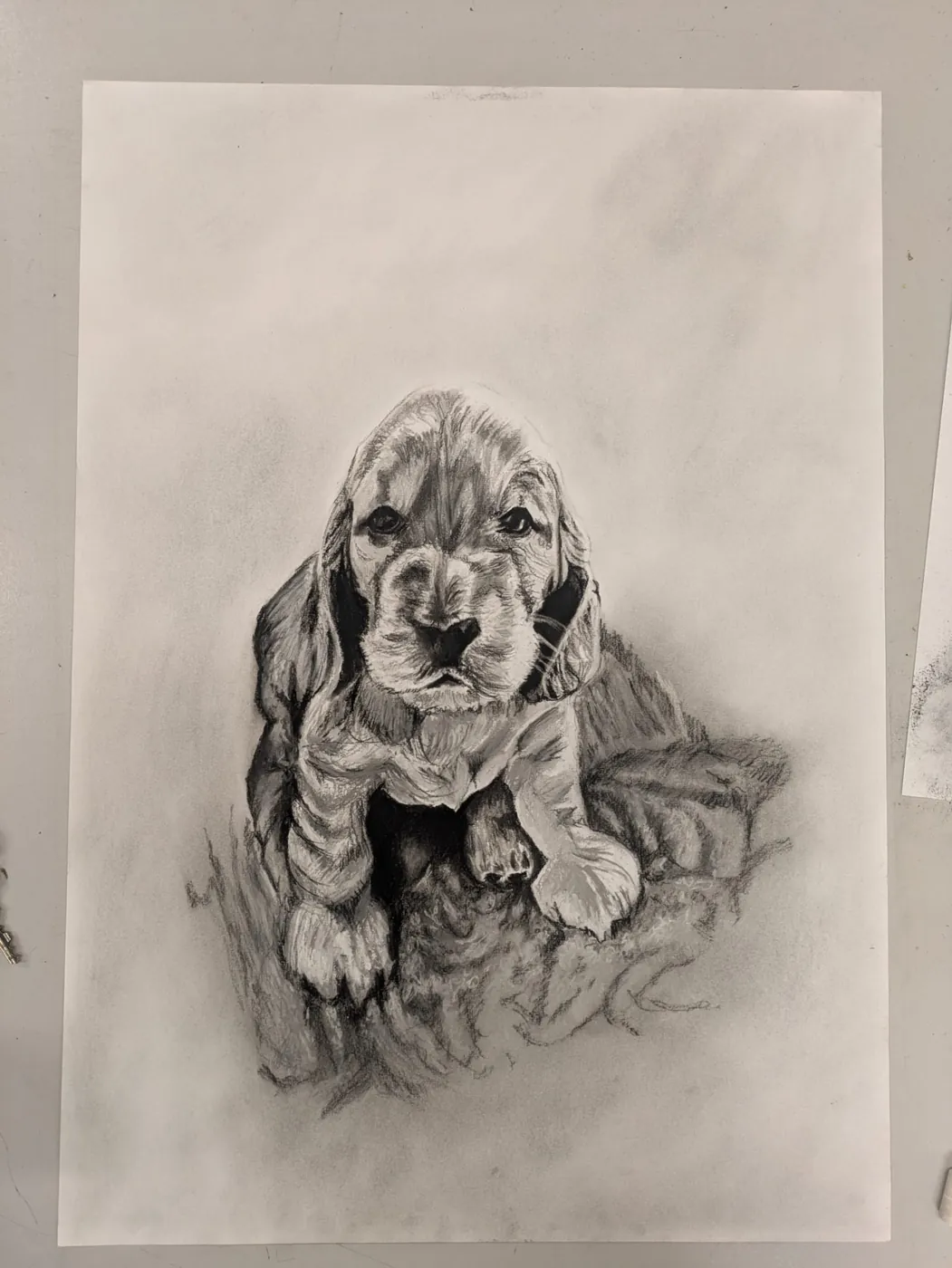 Portrait commission — charcoal drawing, intimate figure study