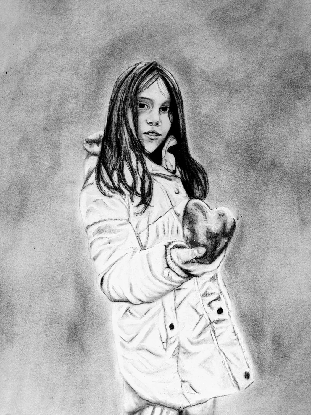 Portrait commission — charcoal on paper, character study